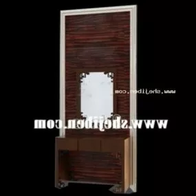 Wall Dresser Brown Wood Furniture 3d model