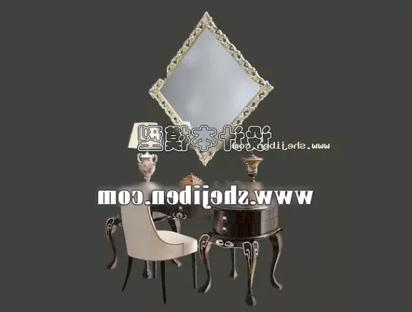 Rectangle Mirror With Thick Frame 3d model