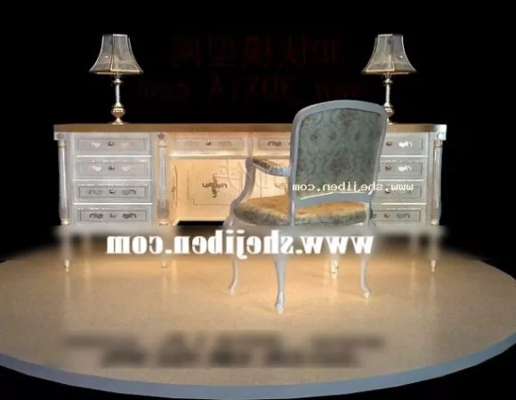 Modern White Computer Desk L Shape 3d model