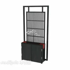 Black Screen Partition Divider Furniture 3d model