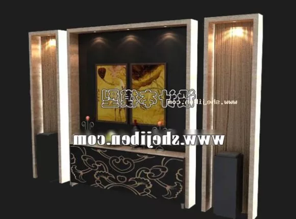 Panel Screen Carved Cicles 3d model