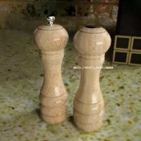 Wooden Vase Decorative Set 3d model