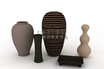 Ancient Vase With Column Stand 3d model