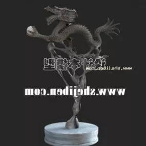 Vase Pot With Dragon Tree 3d model