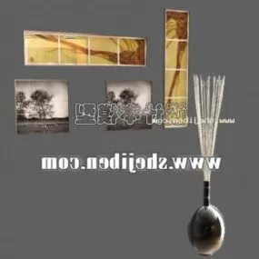 Vase Decorative With Painting 3d model