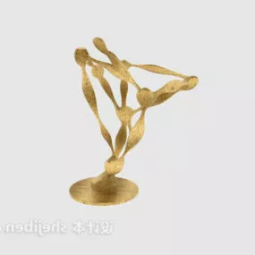 Golden Sculpture Decorative 3d model