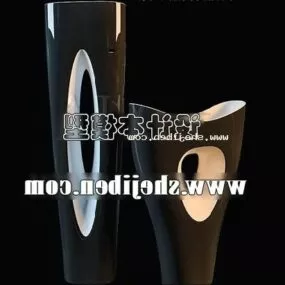 Art Vase Porcelain Brown Color 3d model
