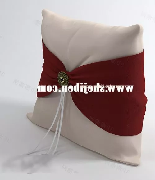 Hotel Pillow With Ribbon 3d model Hotel Pillow With Ribbon 3d model