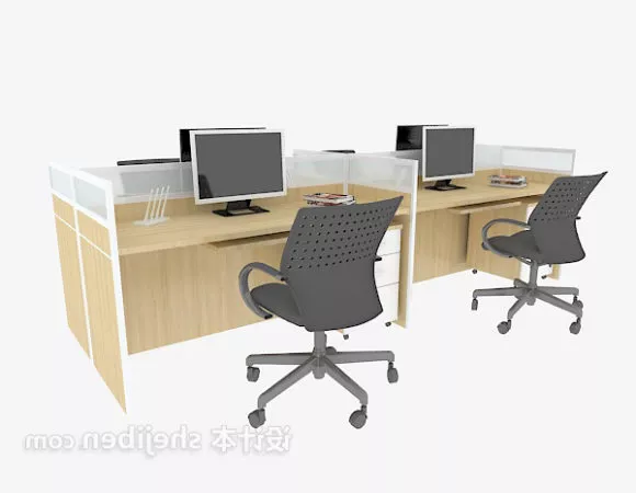 Office Partition Desk Tables And Chairs 3d model Office Partition Desk Tables And Chairs 3d model