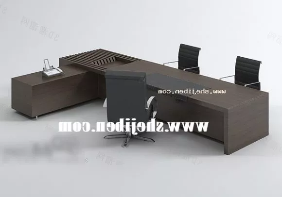 Work Desk With Under Drawers 3d model