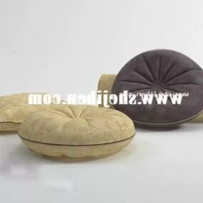Round Pillow Furniture 3d model