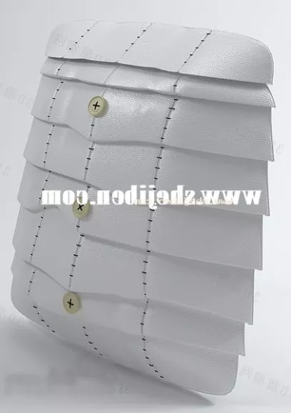 Grey Fabric Pillow 3d model