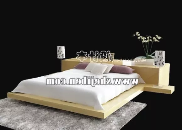 White Mdf Nightstand 3d model