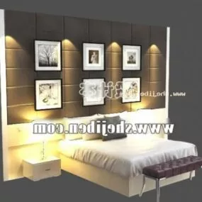 Bed With Photo Wall 3d model