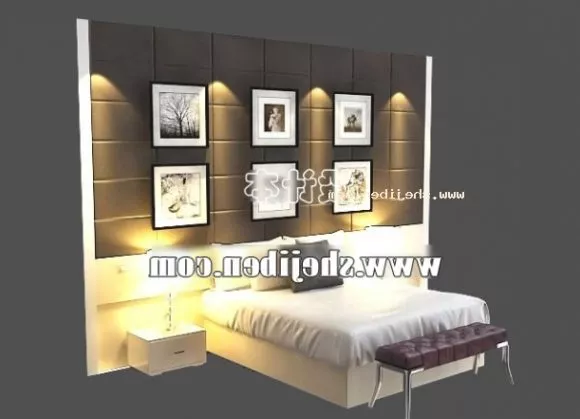 Bed For Child With Cabinet 3d model
