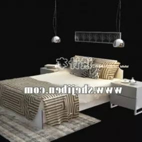 Common Hotel Double Bed 3d model