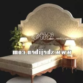 Bed European Furniture 3d model