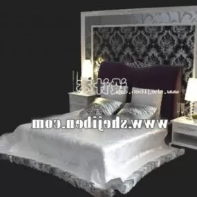 Bed With Backwall Decorative 3d model