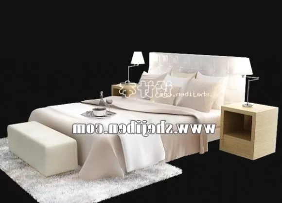 Bed With Under Drawers 3d model