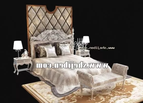 Kid Bunked Bed With Drawers 3d model
