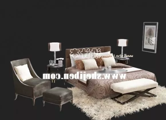 Sofa Red Color, Upholstered Sofa 3d model