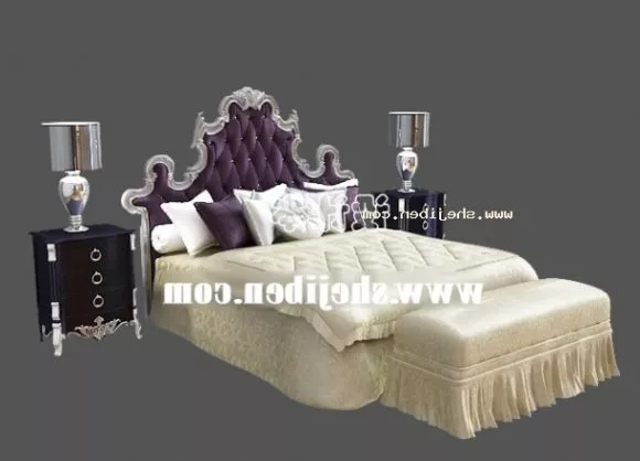 Single Bed With Drawers Under 3d model