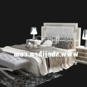 Hotel Bed Elegant Boutique Style 3d model