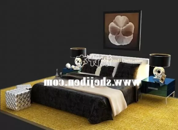 Modern Ikea Bed 3d model