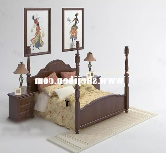 Bunkbed With Stair 3d model