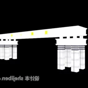 Gate Building Stone Material 3d model