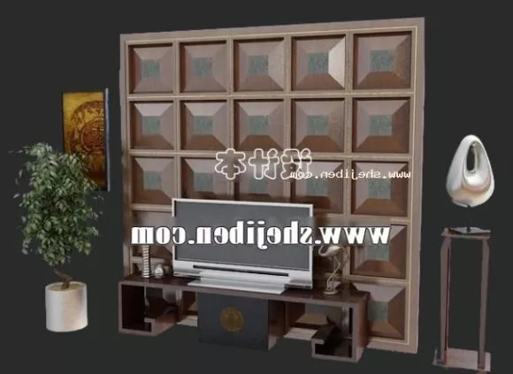 Wall Arc Window Carved 3d model