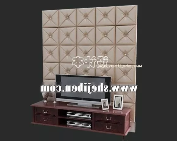 Tv Cabinet Furniture With Backwall 3d model Tv Cabinet Furniture With Backwall 3d model
