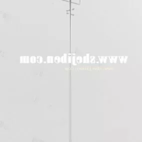 Clothes Rack Hanger White Painted 3d model