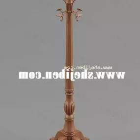 Wooden Clothes Rack Hanger 3d model