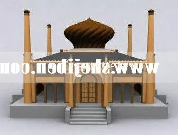 Ancient Temple Building With Sphere Roof 3d model