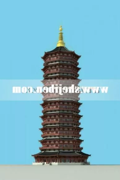 Ancient Chinese Pagoda Tower Building 3d model Ancient Chinese Pagoda Tower Building 3d model