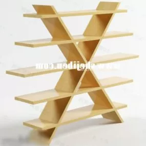 Wooden Shelf X Shaped 3d model
