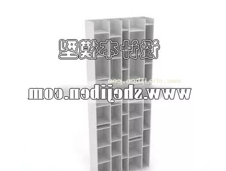 Under Stair Bookshelf Triangle Shape Wooden Material 3d model