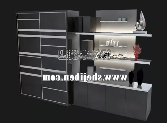Stylist Shelf Glass Material 3d model