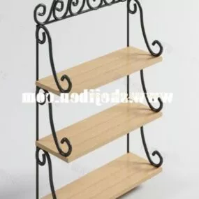 Iron Wooden Cabinet Furniture 3d model
