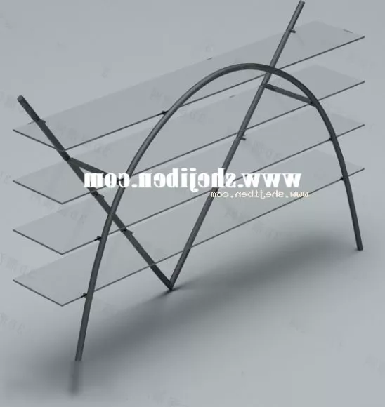 High Wheels Shelf Steel Frame 3d model