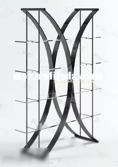 Simple Black Shelf Wall Mounted 3d model