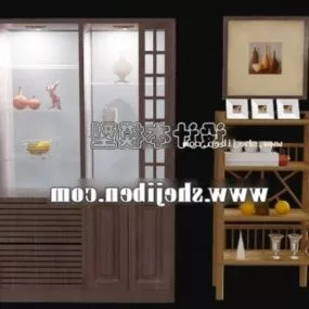 Wall Cabinet With Display Shelf 3d model