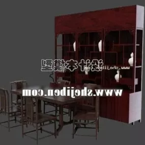 Antique Cabinet With Dinning Table 3d model