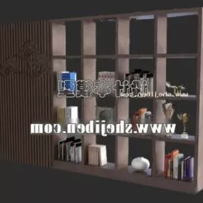 Wall Brown Wood Cabinet 3d model