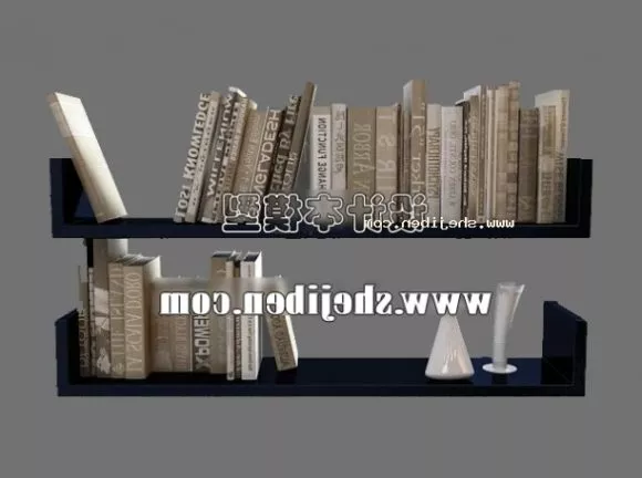 Curved Reading Table For Library 3d model