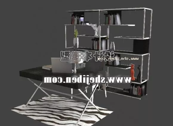 Tall Shelf With Seat Entrance Cabinet 3d model