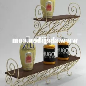 Antique Bathroom Rack With Bottles 3d model