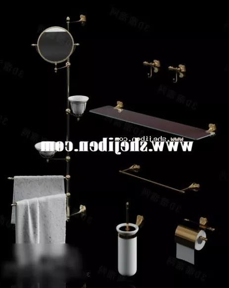 Heated With Towel Hanging 3d model