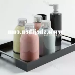Cosmetic Bottle On Tray 3d model